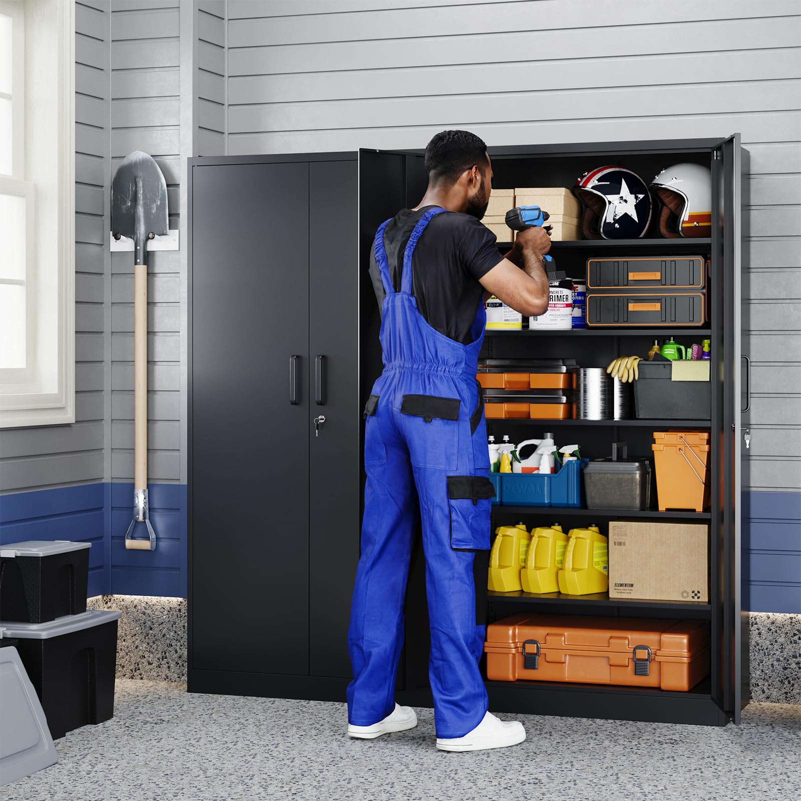 YIZOSH Metal Storage Cabinet with Lock - 72
