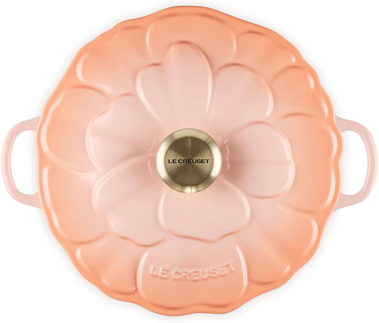 Le Creuset Signature Enameled Cast Iron Petal Braiser, 2.25qt., Peche w/Light Gold Knob