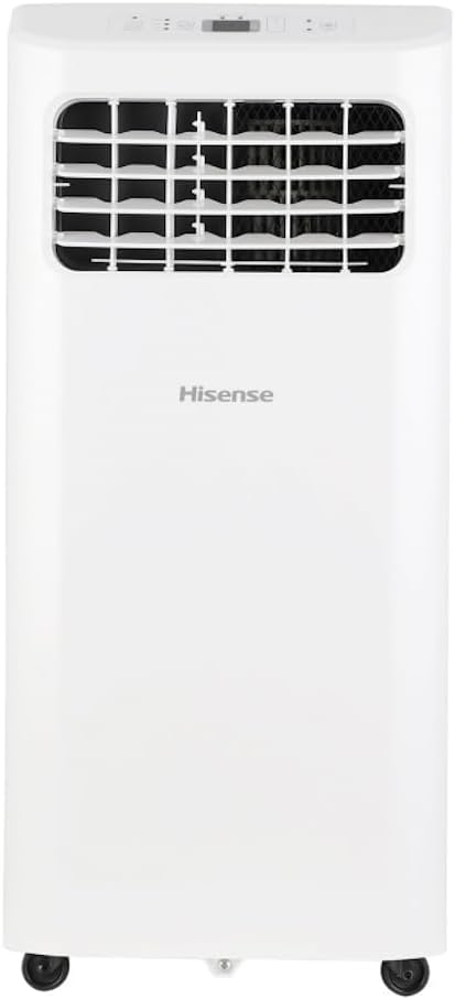 Hisense Portable Air Conditioner 5000-BTU DOE (115-Volt) White Vented, Remote control, Cools 150-sq ft, 24 Hour Timer, 3-modes (Cooling, Fan, Dehumidifier), Noise Level dB 47 - AP0522CR1W (Renewed)