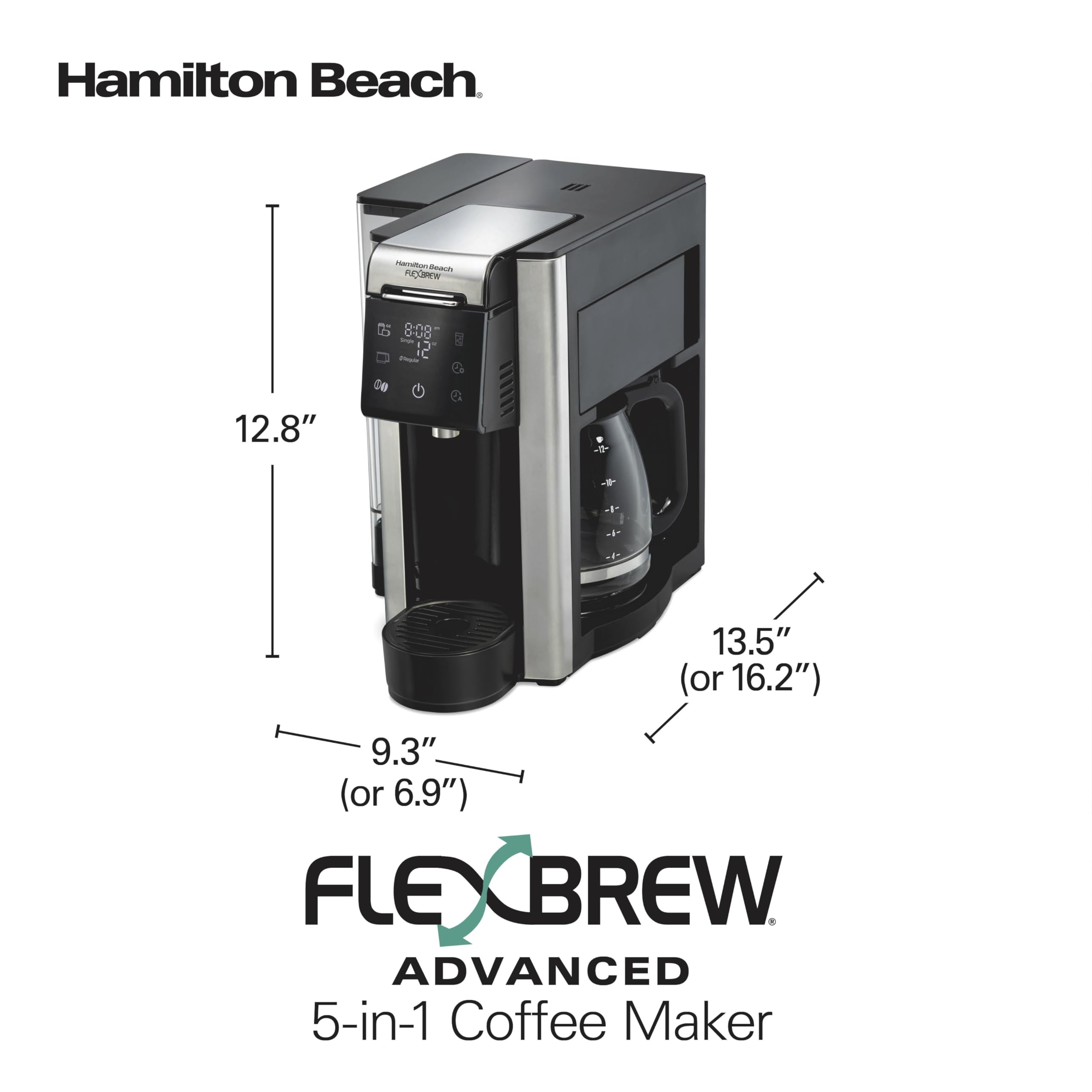 HAMILTON BEACH FlexBrew 5-in-1 Programmable Coffee Maker, Black