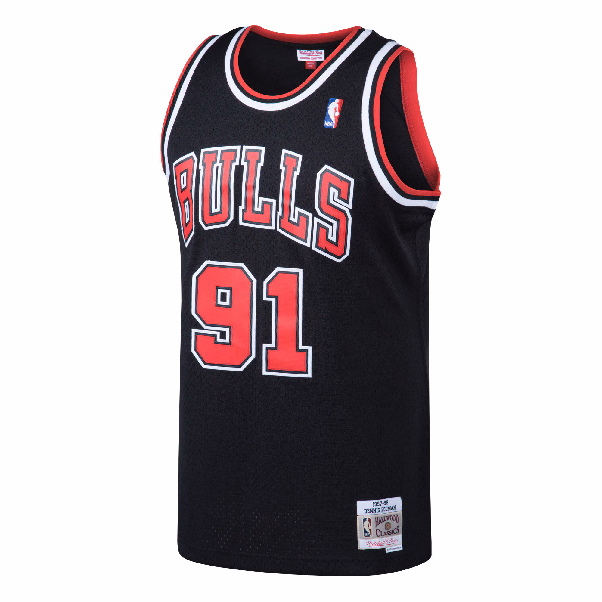 Dennis Rodman Chicago Bulls Mitchell & Ness 1997/98 Hardwood Classics Swingman Jersey - Black