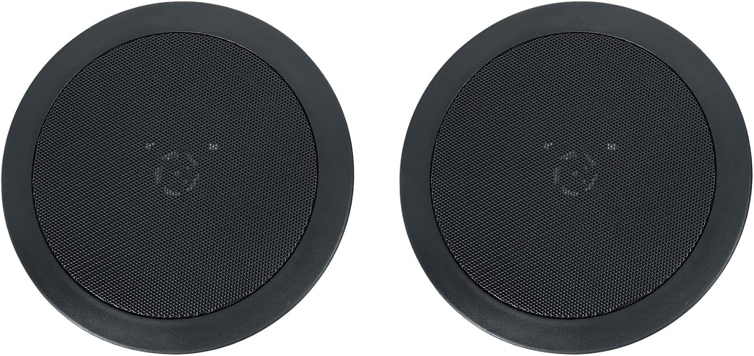 Rockville HC55-16 Black 5.25-in 300-Watt Peak/120-Watt RMS Black 16-Ohm in-Ceiling Home Theater Speakers, Polypropylene Cone and Rubber Surround, for Home Audio Multi-Room Install, 10-Piece