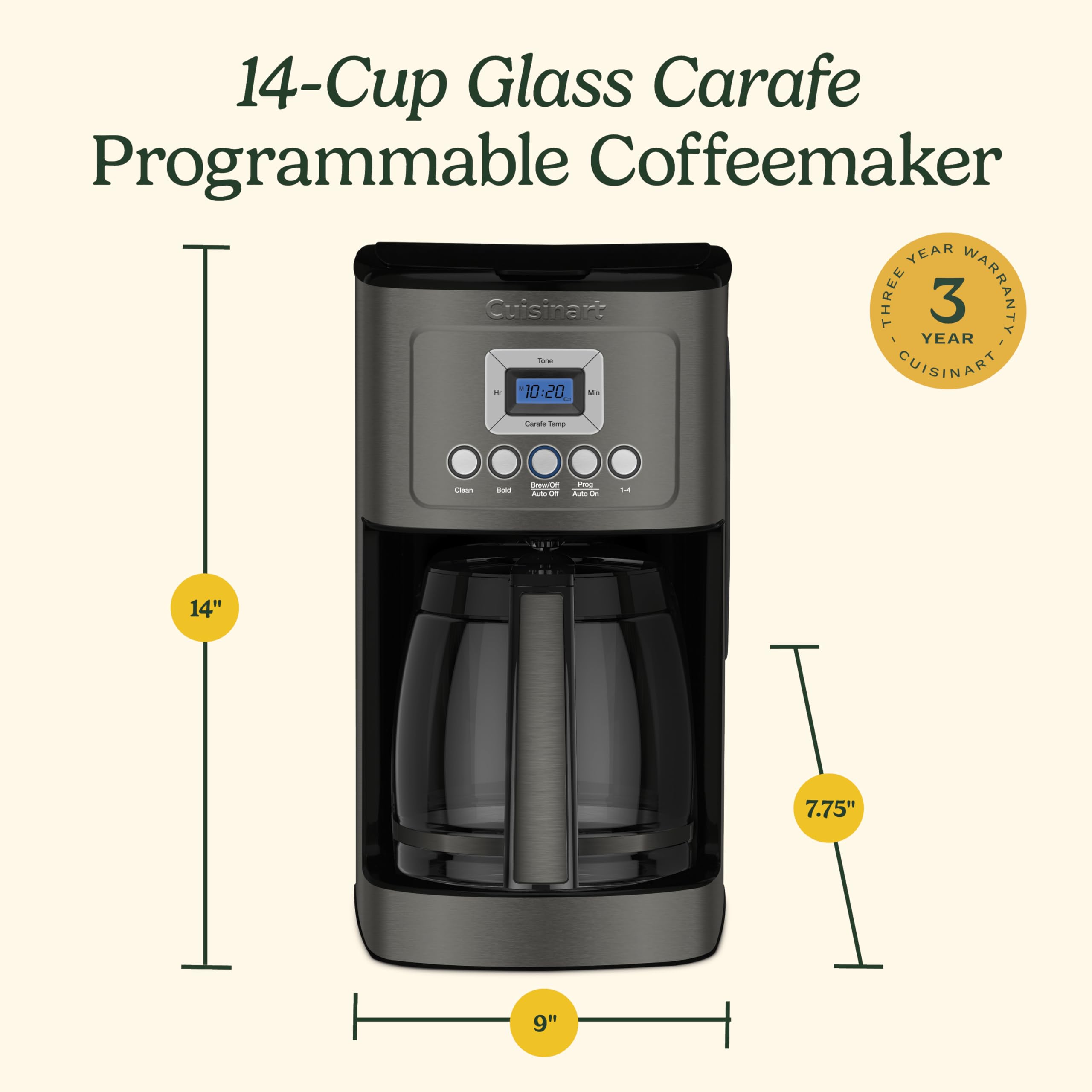 CUISINART 14-Cup Programmable Coffee Maker with Brew Strength