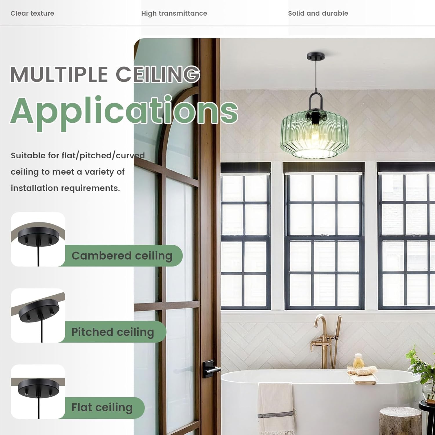 Modern Hanging Lights Light Green Pendant Light Fixtures Mid Century Large Glass Pendant Lights 11