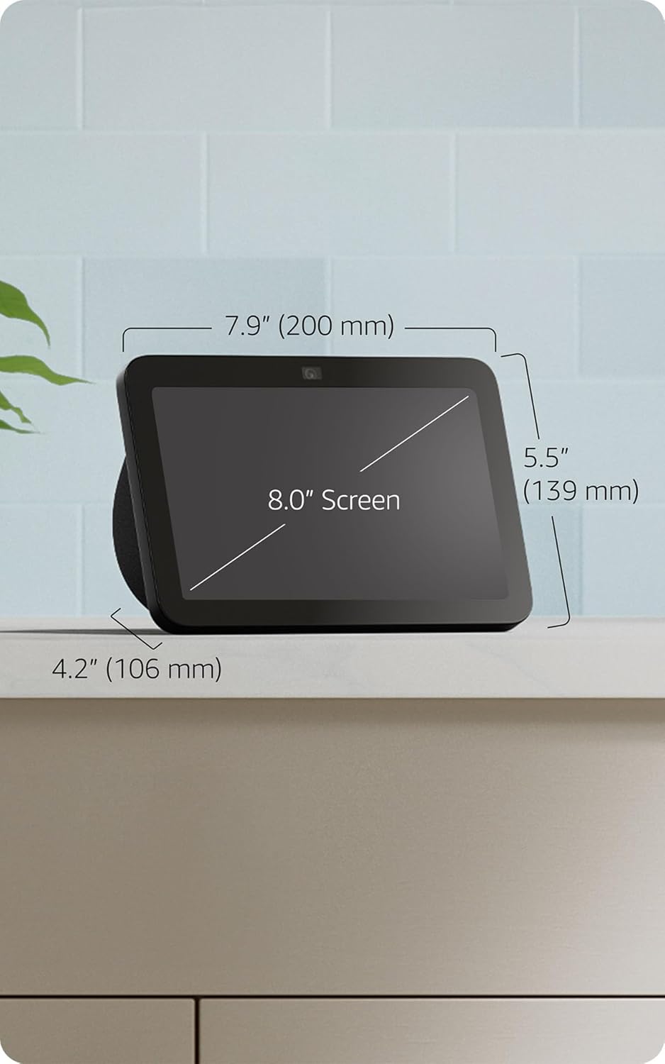 Like-New Amazon Echo Show 8, With Spatial Audio, Smart Home Hub, ideal for open living spaces, Designed for Alexa+, Charcoal