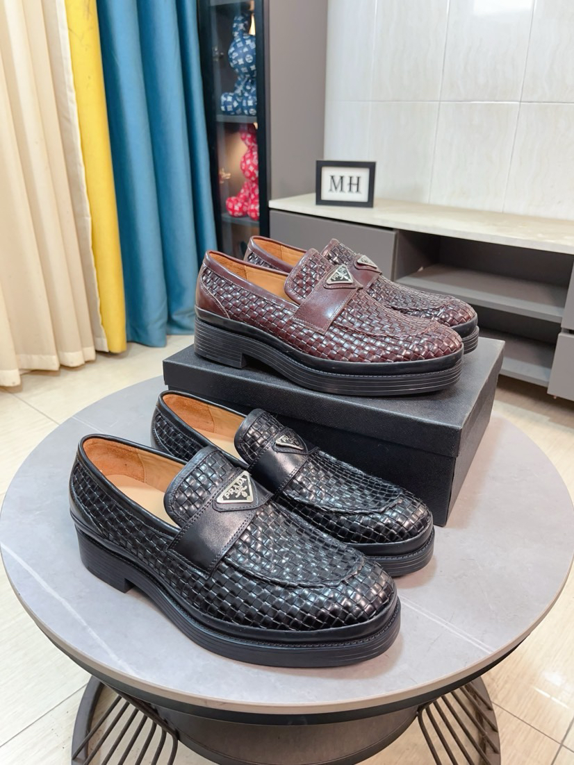 Prada men's leather shoes-7