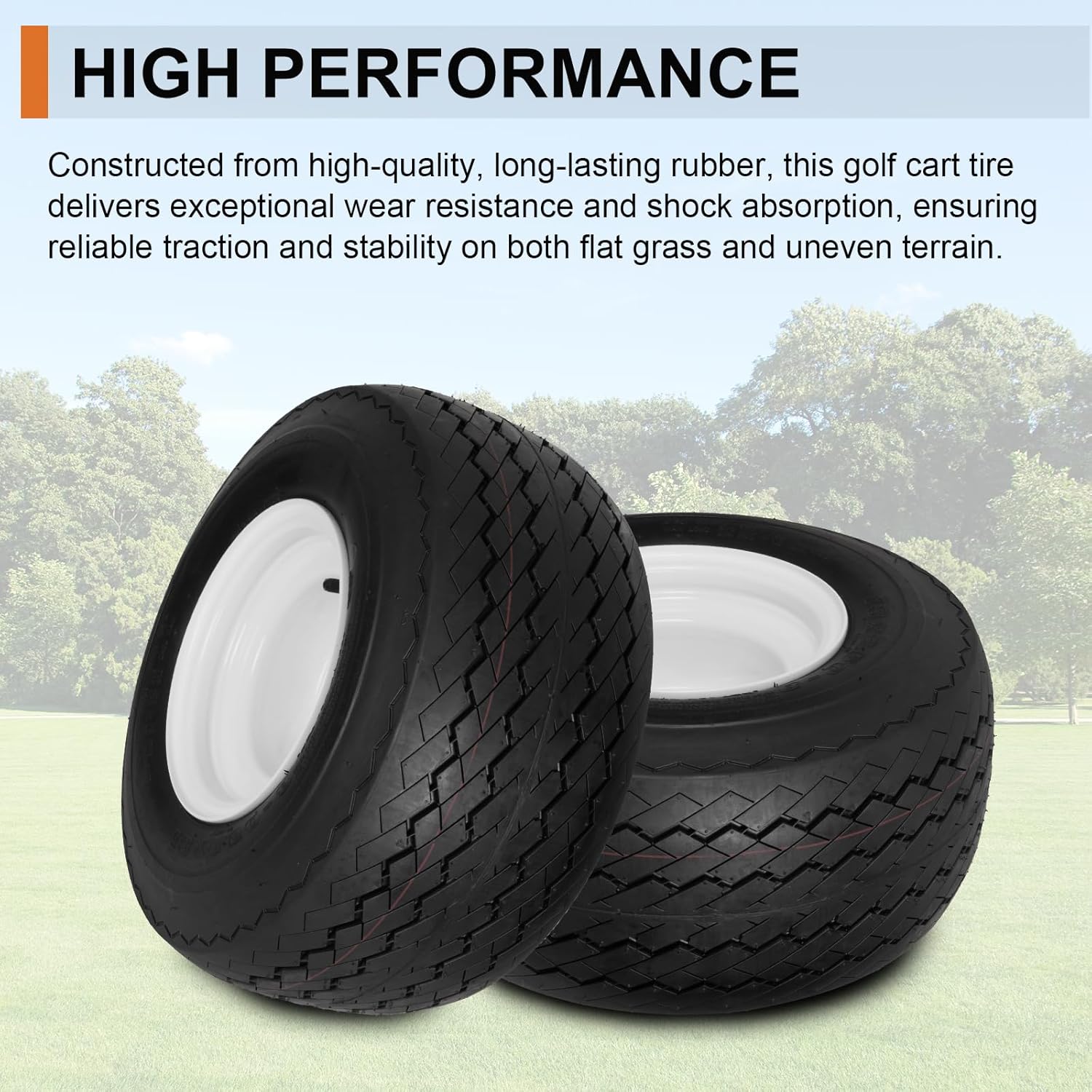 4 Pack 18x8.50-8 Golf Cart Tires with Wheel Assembly, 4-Lug 4