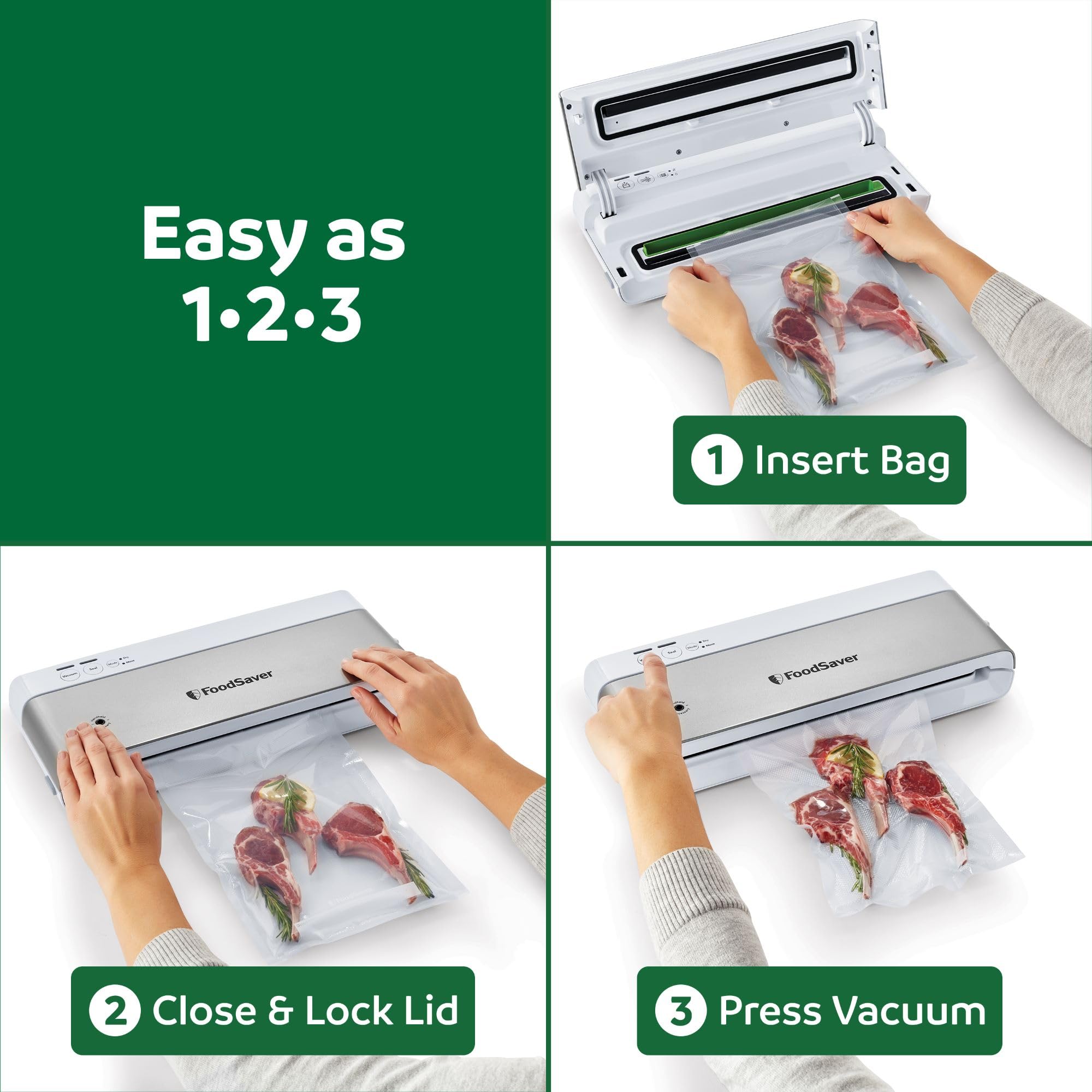 FOODSAVER Compact Vacuum Sealer Machine with Bags & Roll