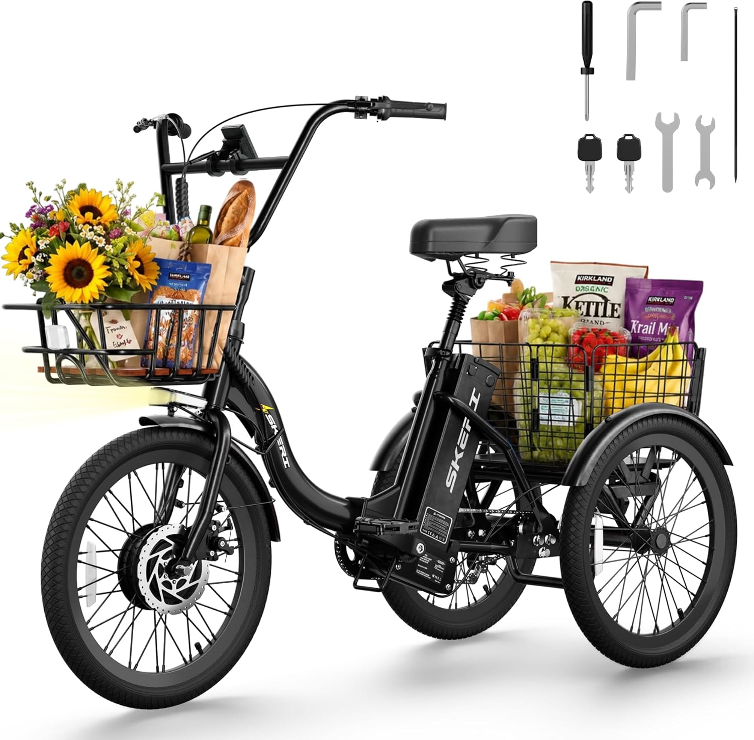Skeri Electric Trike, Peak 1000W Electric Tricycle for Adults, 20