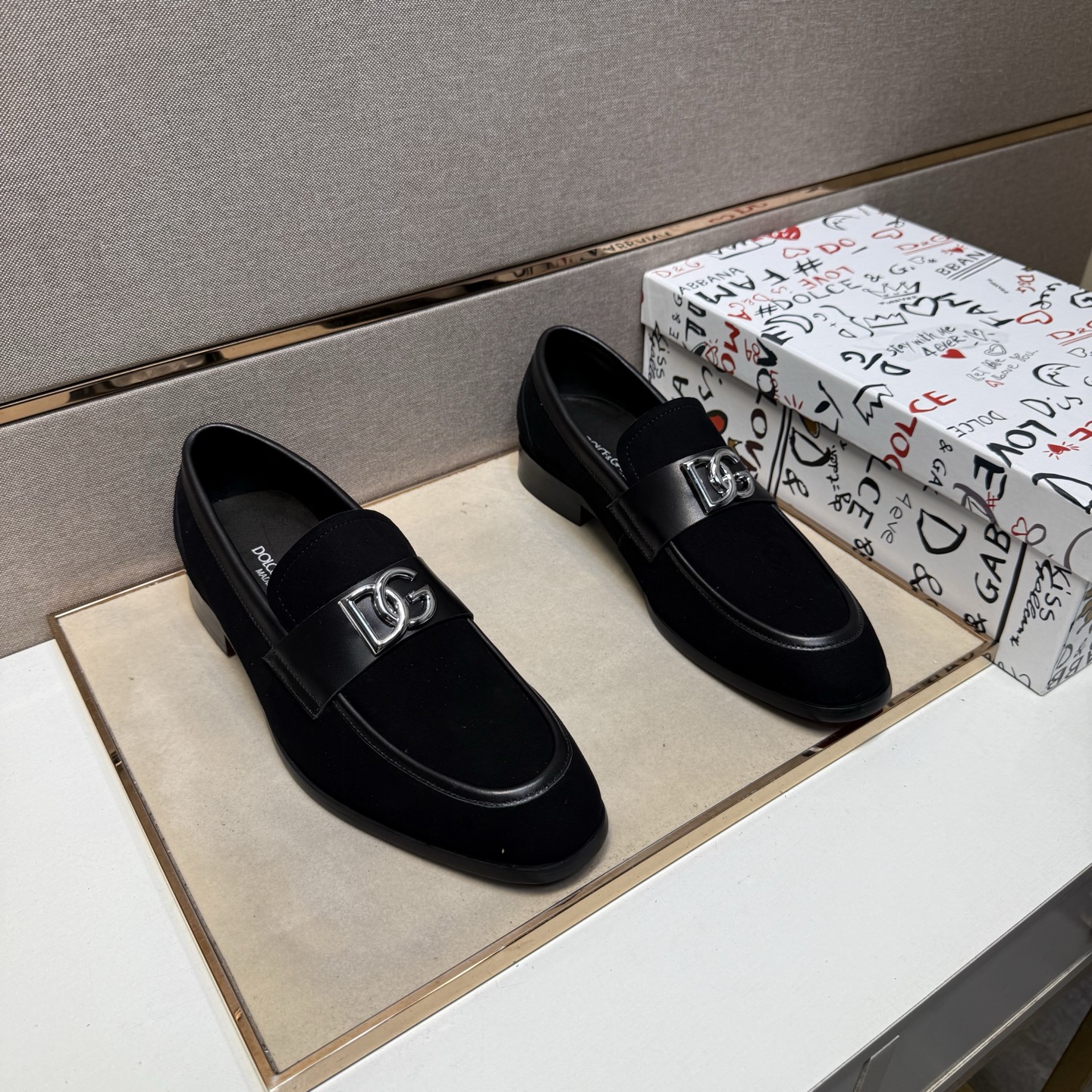 D&G men's leather shoes-112
