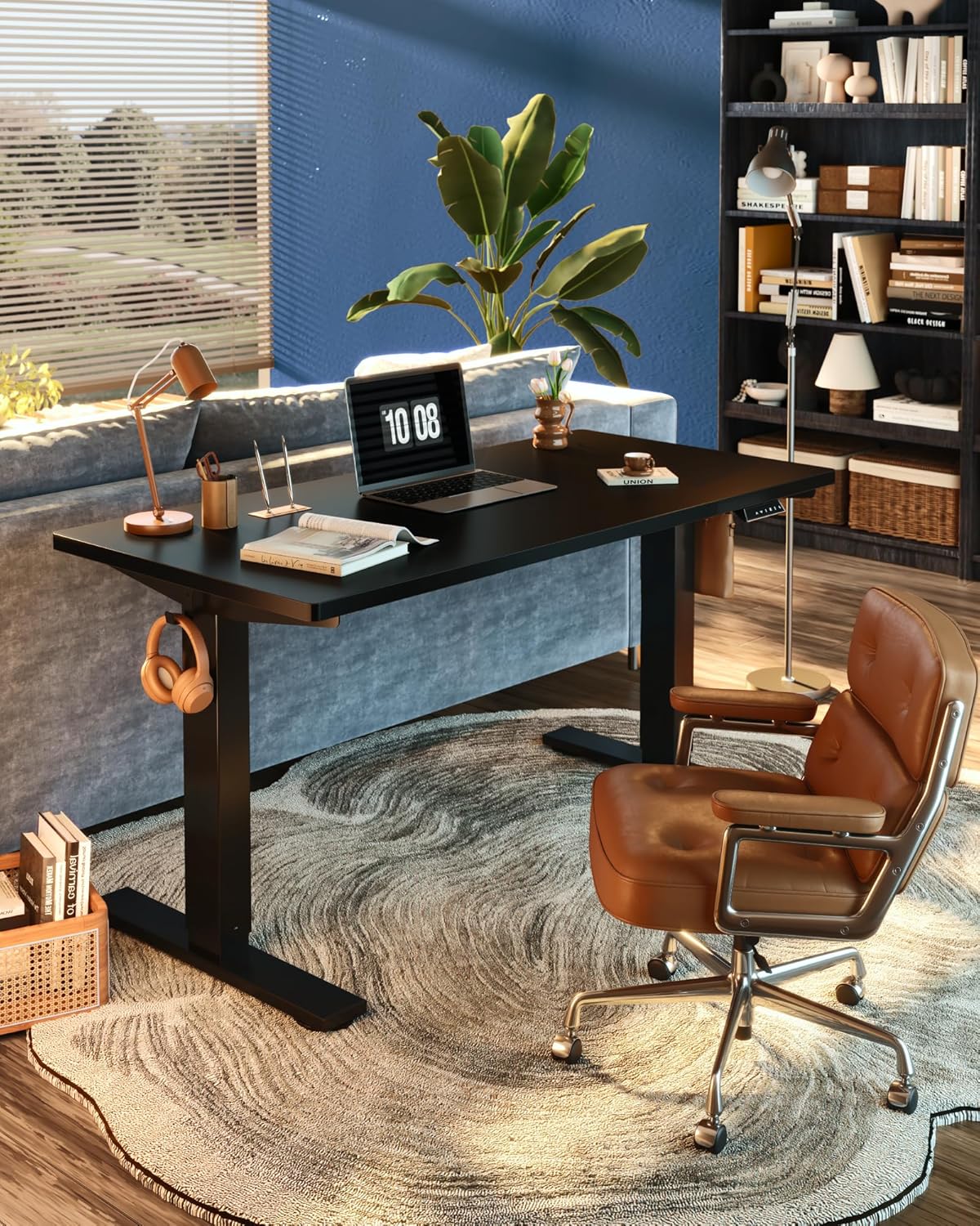 FLEXISPOT EN1 One-Piece Standing Desk, Electric Adjustable with 4 Memory Presets, 176 LBS Capacity, Stable & Quiet, Seamless Desktop for Home Office & Dual Monitors, 48