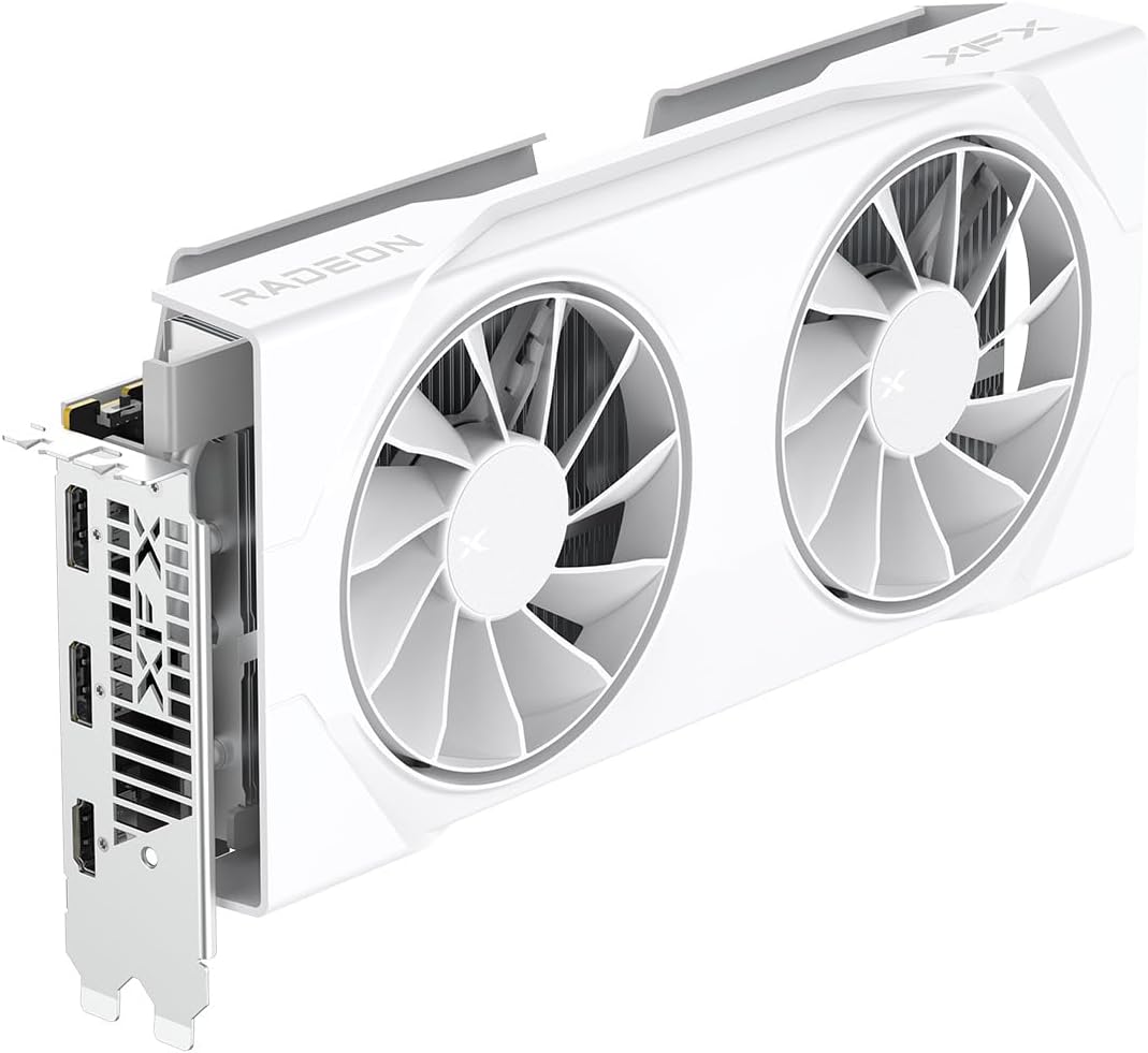 XFX Swift AMD Radeon RX 9060 XT OC White Gaming Edition with 16GB GDDR6 HDMI 2xDP, AMD RDNA™ 4 (RX-96TSW16WQ)