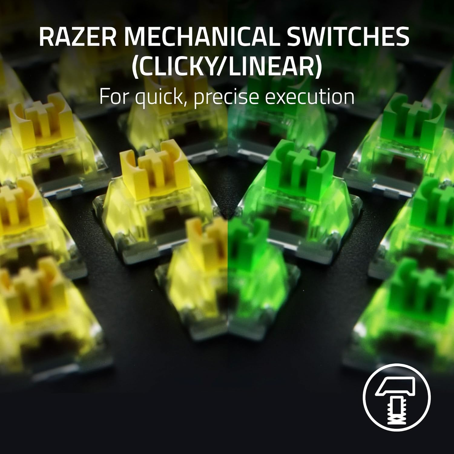 Razer BlackWidow V4 Mechanical Gaming Keyboard: Yellow Switches Linear & Silent - Chroma RGB - 6 Macro Keys - Magnetic Wrist Rest - Doubleshot ABS Keycaps - Roller & Media Keys - Snap Tap
