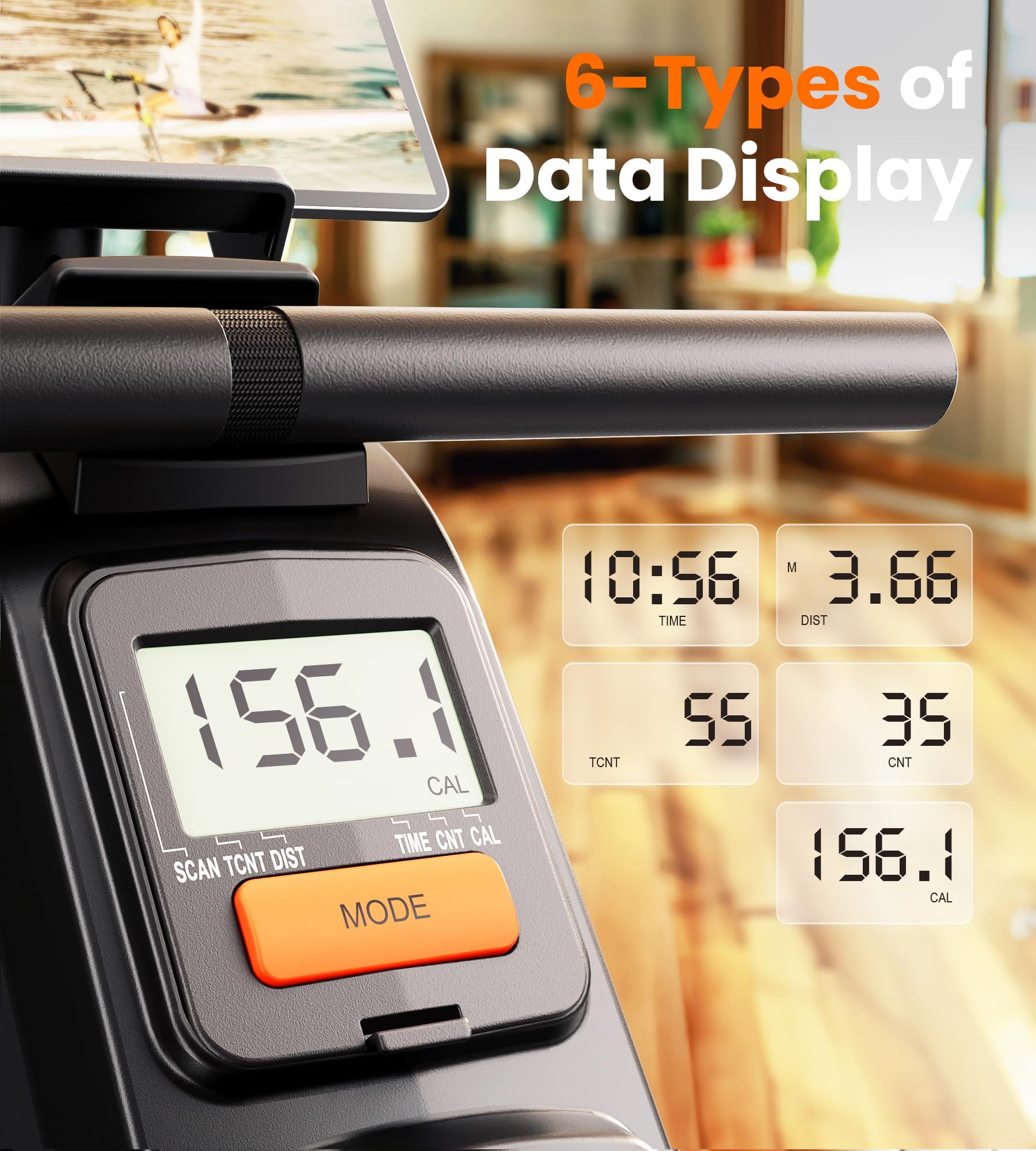 YOSUDA Magnetic Water Rowing Machine with Bluetooth App