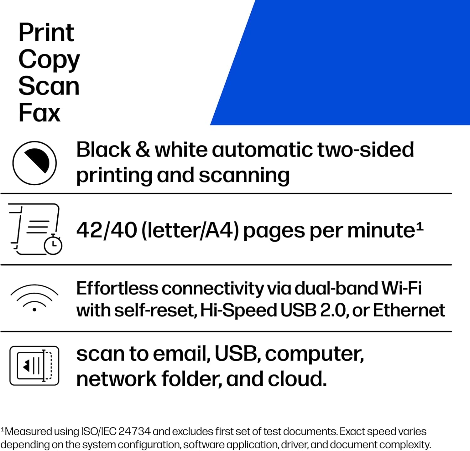 HP Laserjet Pro MFP 4101fdw Wireless Black & White All-in-One Laser Printer, Scanner, Copier, Fax, Best-for-Office (2Z619F)