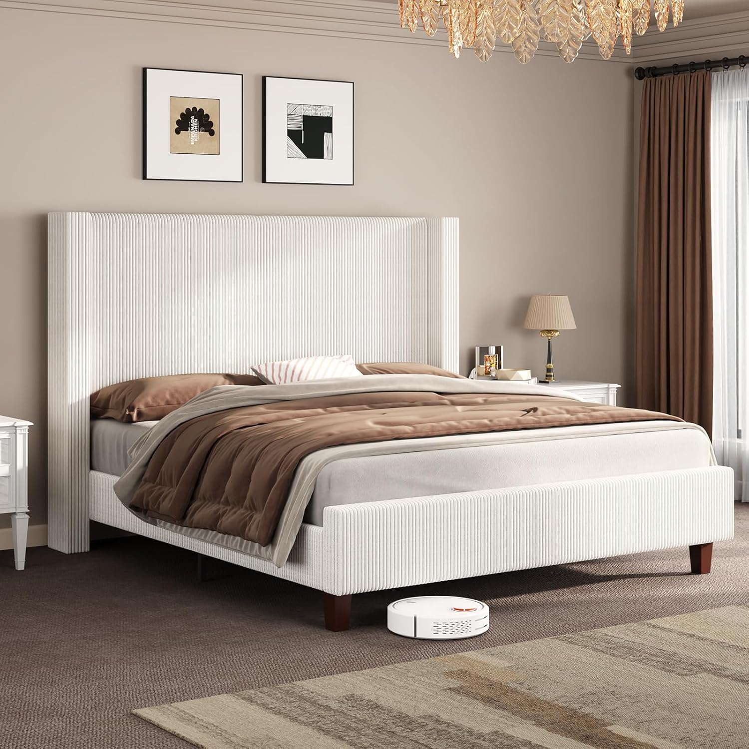 AMERLIFE King Size Upholstered Bed Frame with 50.8