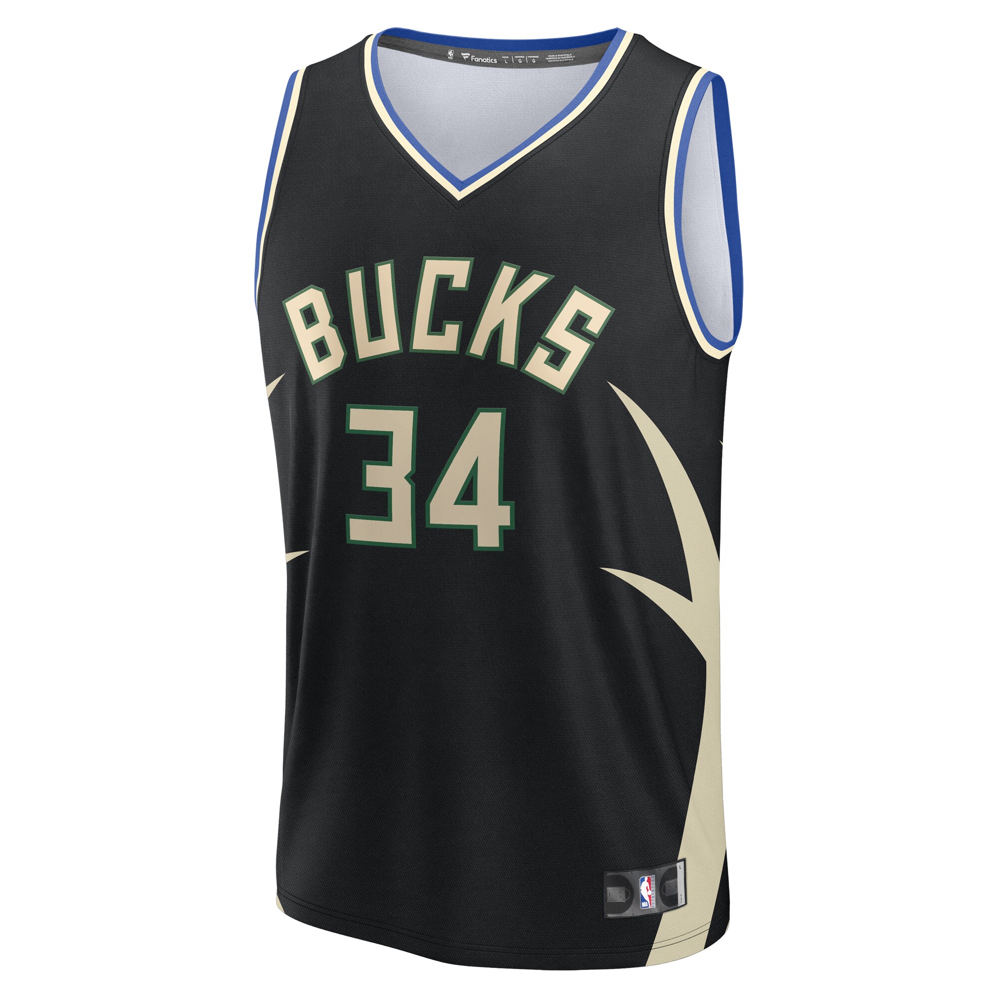 Giannis Antetokounmpo Milwaukee Bucks Fanatics Youth Fast Break Replica Player Jersey - Statement Edition - Black