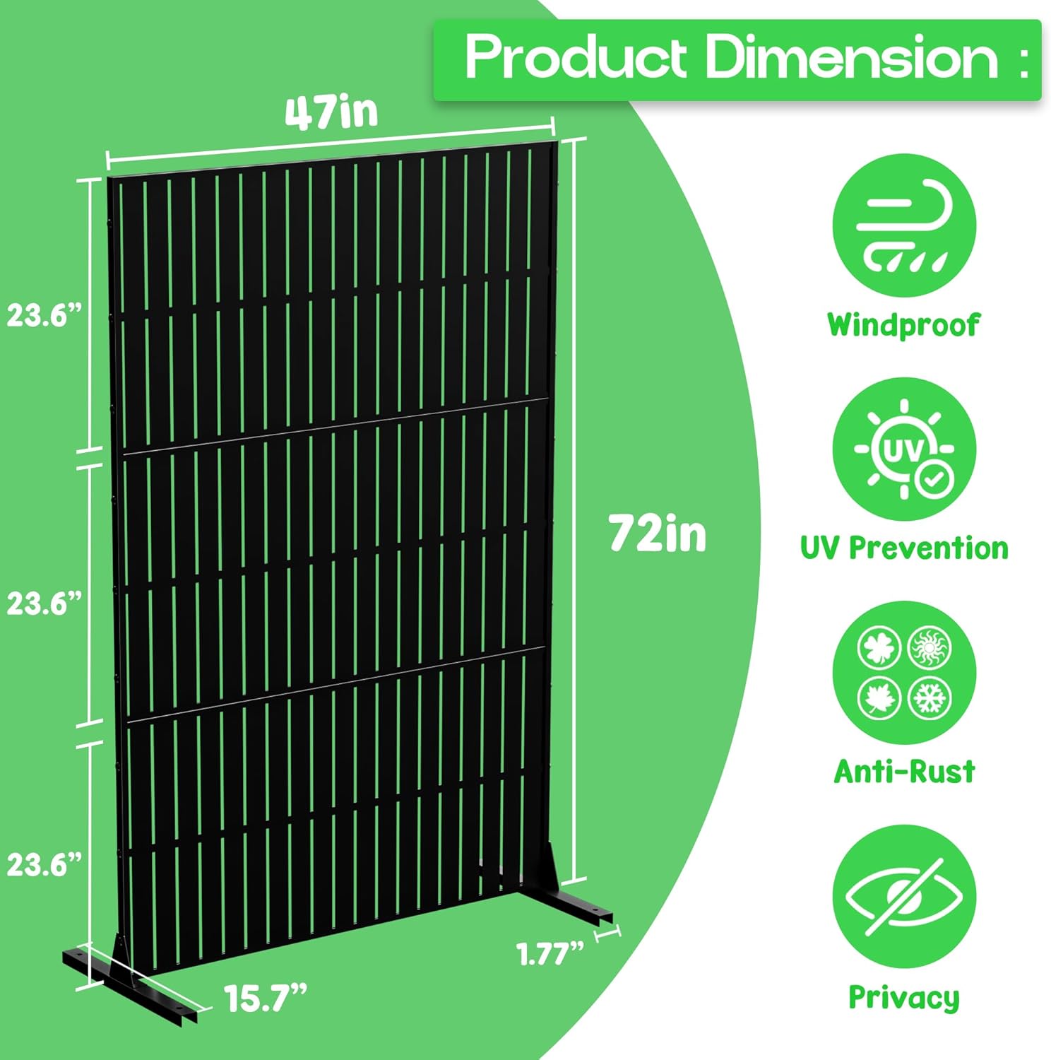 MTART Metal Privacy Screen 72