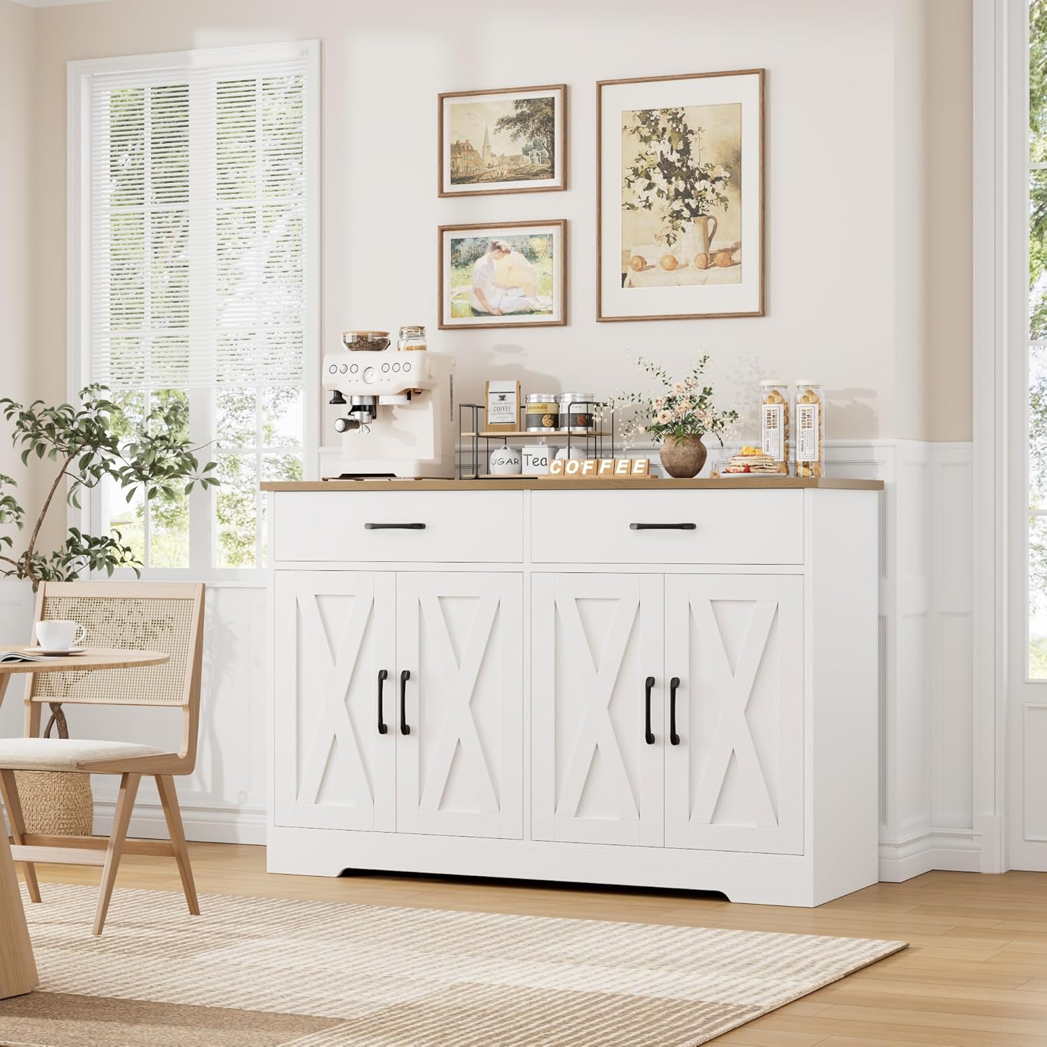 HOSTACK Buffet Cabinet with Storage, 47.2