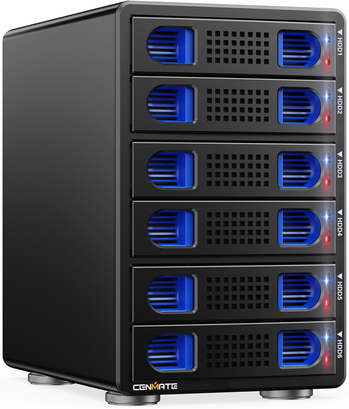 CENMATE Aluminum 6 Bay 10Gbps HDD Enclosure with Cooling Fan for 2.5“/3.5