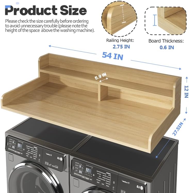 2-Tier Washer and Dryer Countertop with 2.75