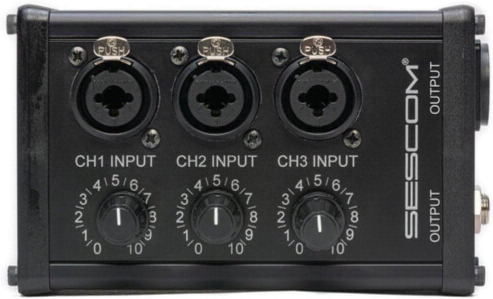 Sescom SES-3MIX 3-Input / 1-Output Passive XLR Mixer