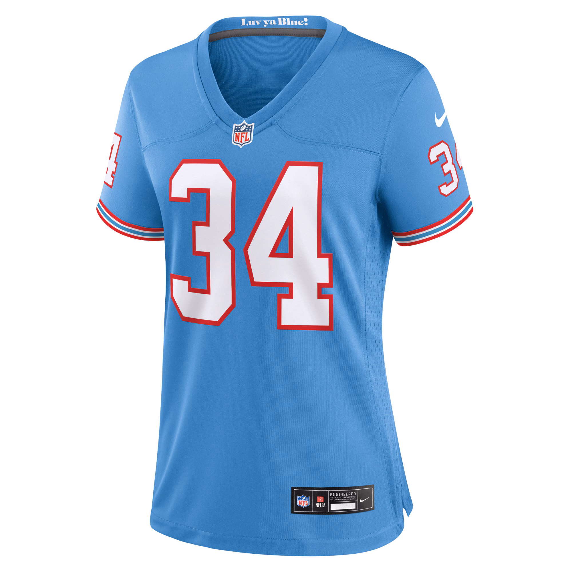 Earl Campbell Tennessee Titans Nike Women's Oilers Throwback Retired Player Game Jersey - Light Blue