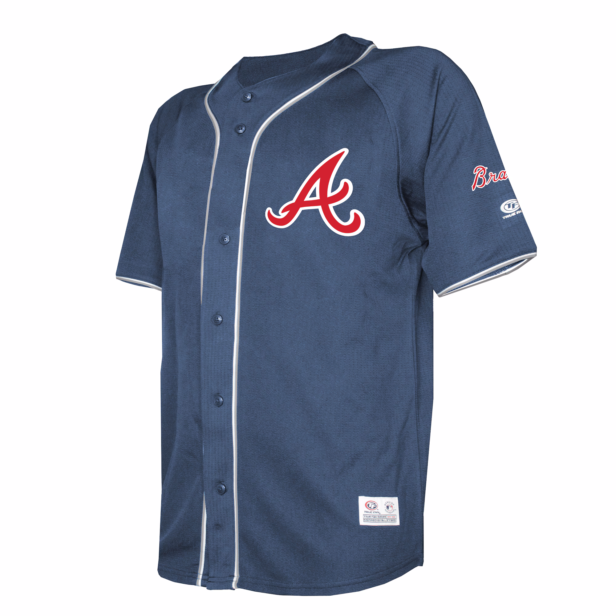 Atlanta Braves Stitches Team Color Full-Button Fashion Jersey - Navy