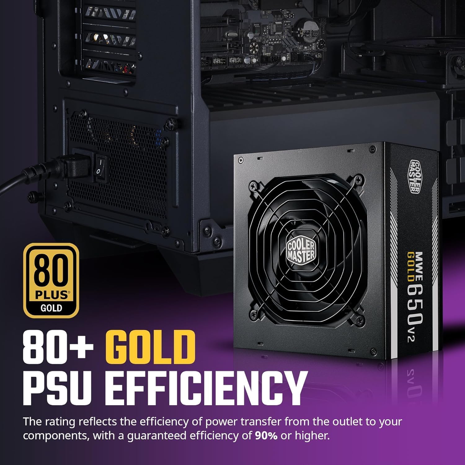 Cooler Master HAF 500 Pro Bundle – PC Case + PSU + CPU Cooler, High Airflow ATX Mid-Tower PC Case with Dual 200mm ARGB Fans + Hyper 212 Halo CPU Air Cooler + MWE 650W Gold Power Supply