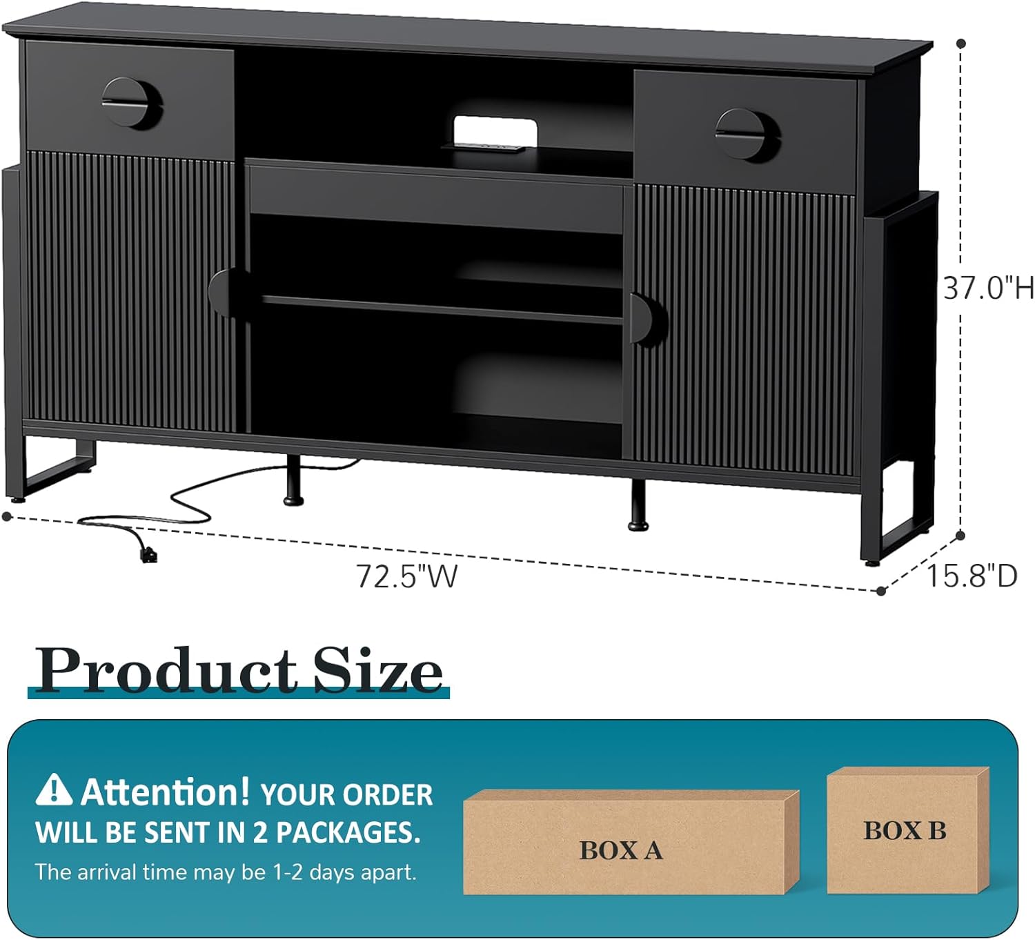 Naice TV Stand for 80 Inch TVs, 38