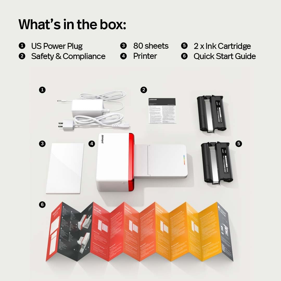 Polaroid Hi-Print Bluetooth 4x6 Photo Printer + Photo Paper Bundle (80 Sheets Included) (6552)