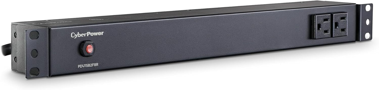 CyberPower PDU15B2F8R Basic PDU, 100-125V, 15A (Derated to 12A), 10 Outlets, 1U Rackmount