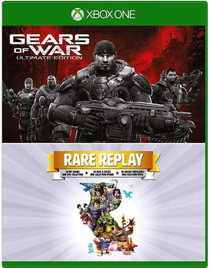 Xbox One 1TB Console - 2 Games Bundle (Gears of War: Ultimate Edition + Rare Replay) (Renewed)