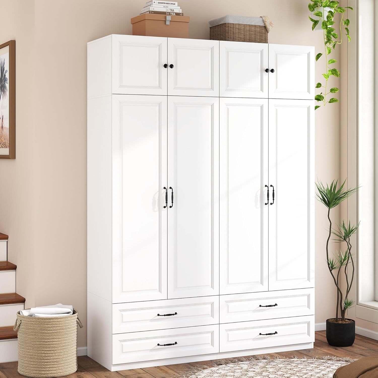 Armoire Wardrobe Closet with Drawers: 63