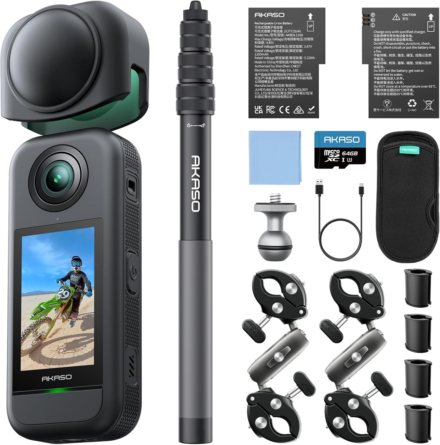 AKASO 360 Weatherproof 360 Action Camera - 5.7K 360 Video with 1/2
