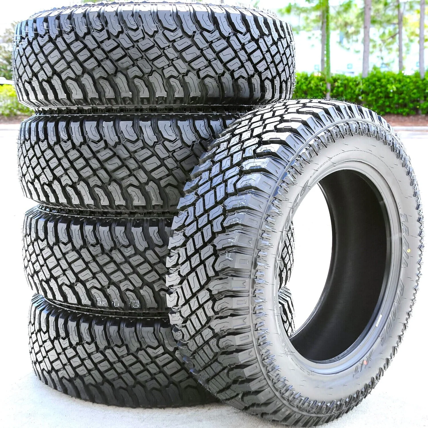 One set of 4 (four) X/T LT 295/60R20 126/123R E (10 ply) ATA /T all-terrain tires