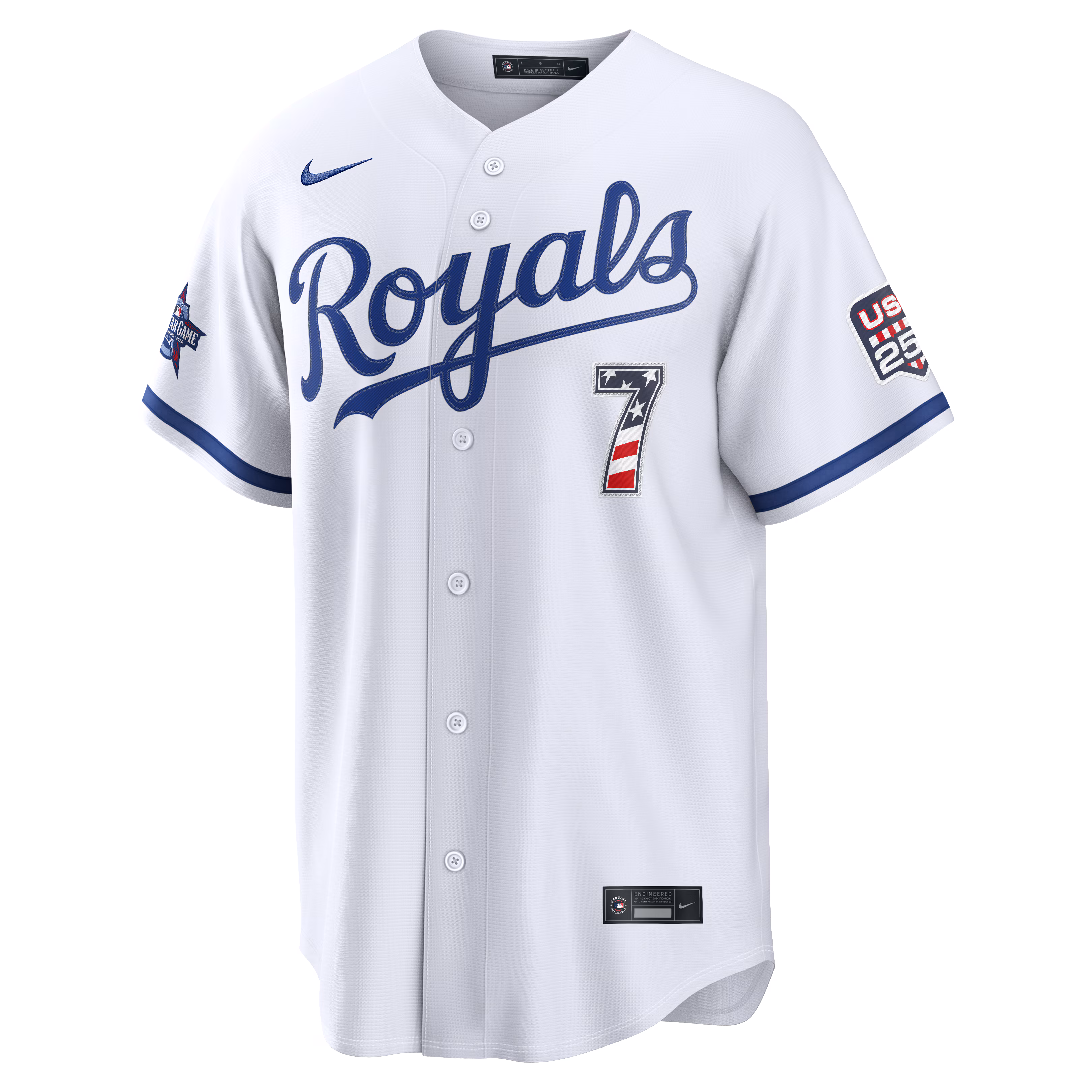 2026 All-Star Edition Stars & Stripes Kansas City Royals Bobby Witt Jr. Nike White Stadium Jersey