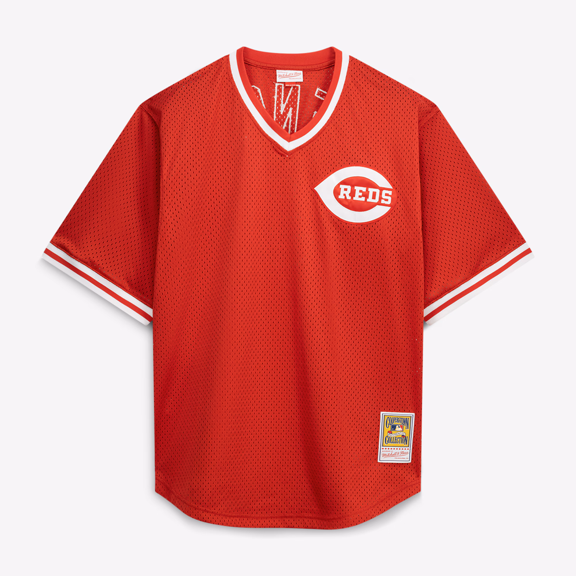 Johnny Bench Cincinnati Reds Mitchell & Ness Cooperstown Collection Big & Tall Mesh Batting Practice Jersey - Red