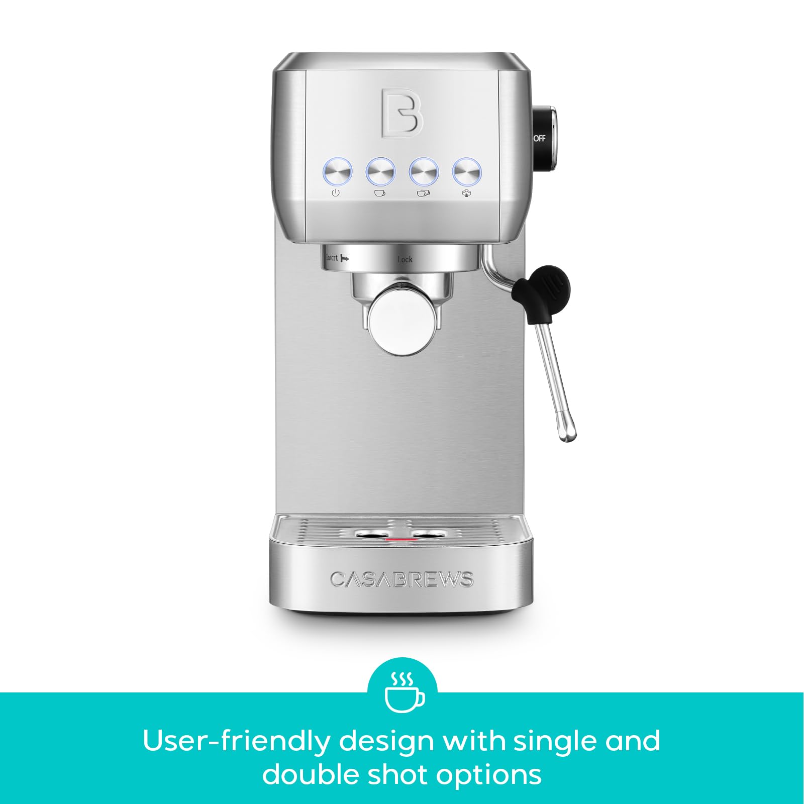 CASABREWS 3700 Essential Espresso Machine - 20 Bar, Stainless Steel