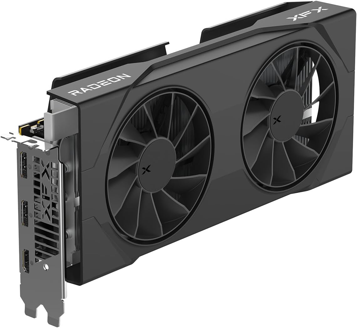 XFX Swift AMD Radeon RX 9060 XT OC Gaming Edition with 16GB GDDR6 HDMI 2xDP, RDNA 4 RX-96TSW16BQ, Graphics Card, Compatible with Desktop PCs