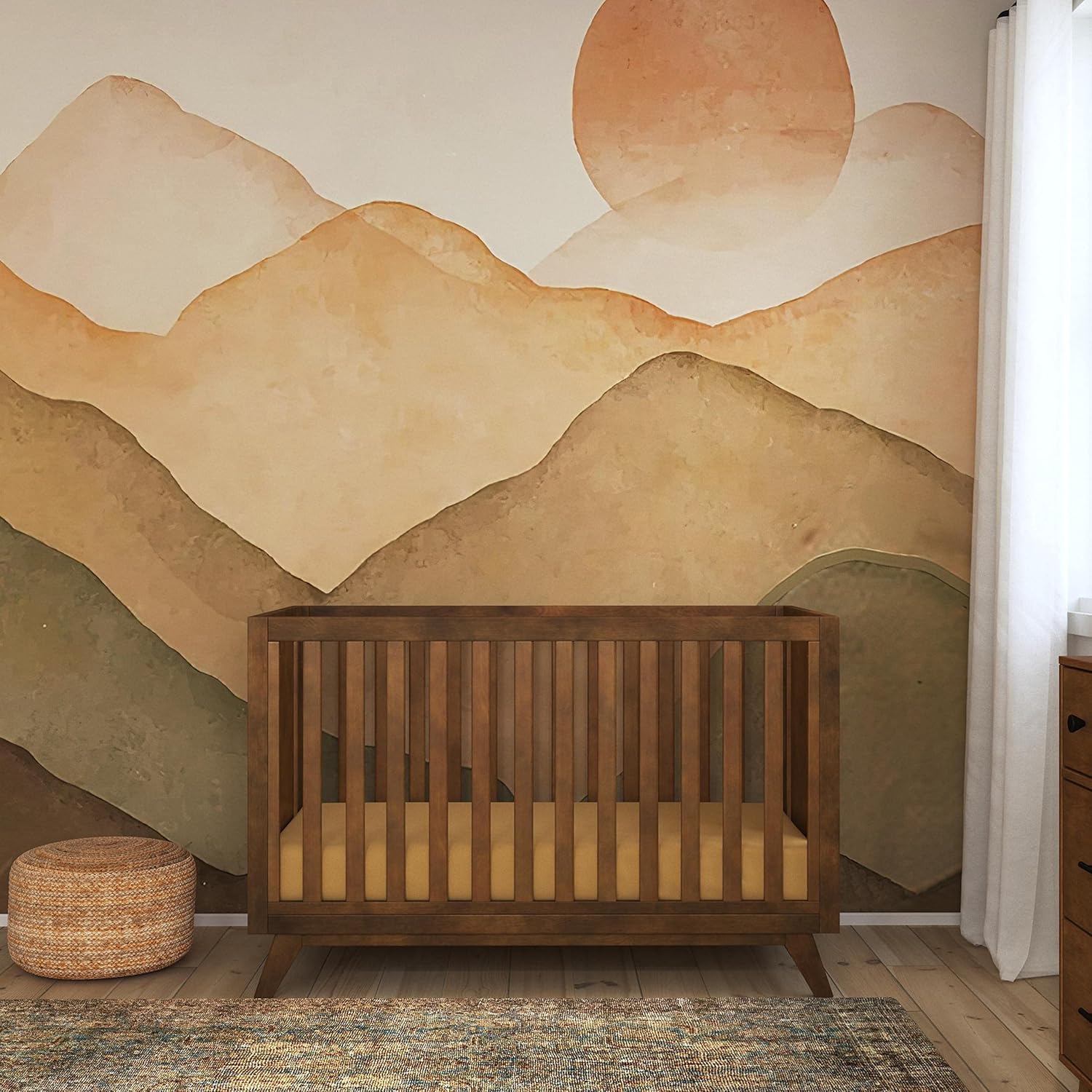 Davinci Otto 3-in-1 Convertible Crib in Walnut, Greenguard Gold Certified