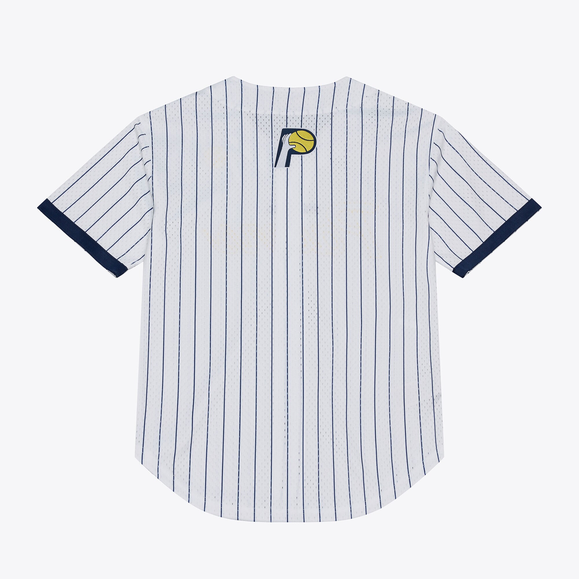 Indiana Pacers Mitchell & Ness Head Coach Pinstripe Mesh Full-Button Baseball Jersey - White
