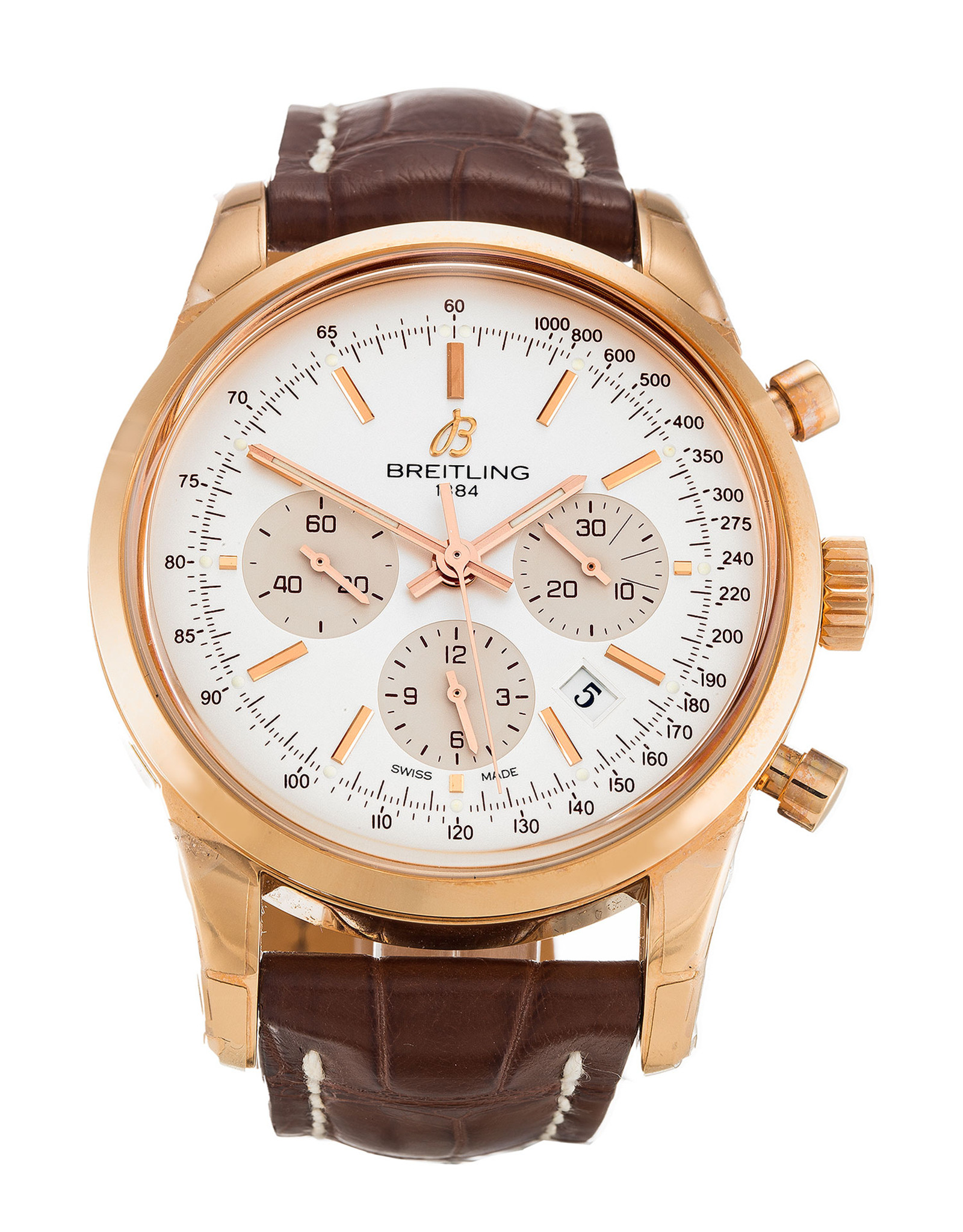 Transocean Chronograph White Dial Stick Markers RB0152