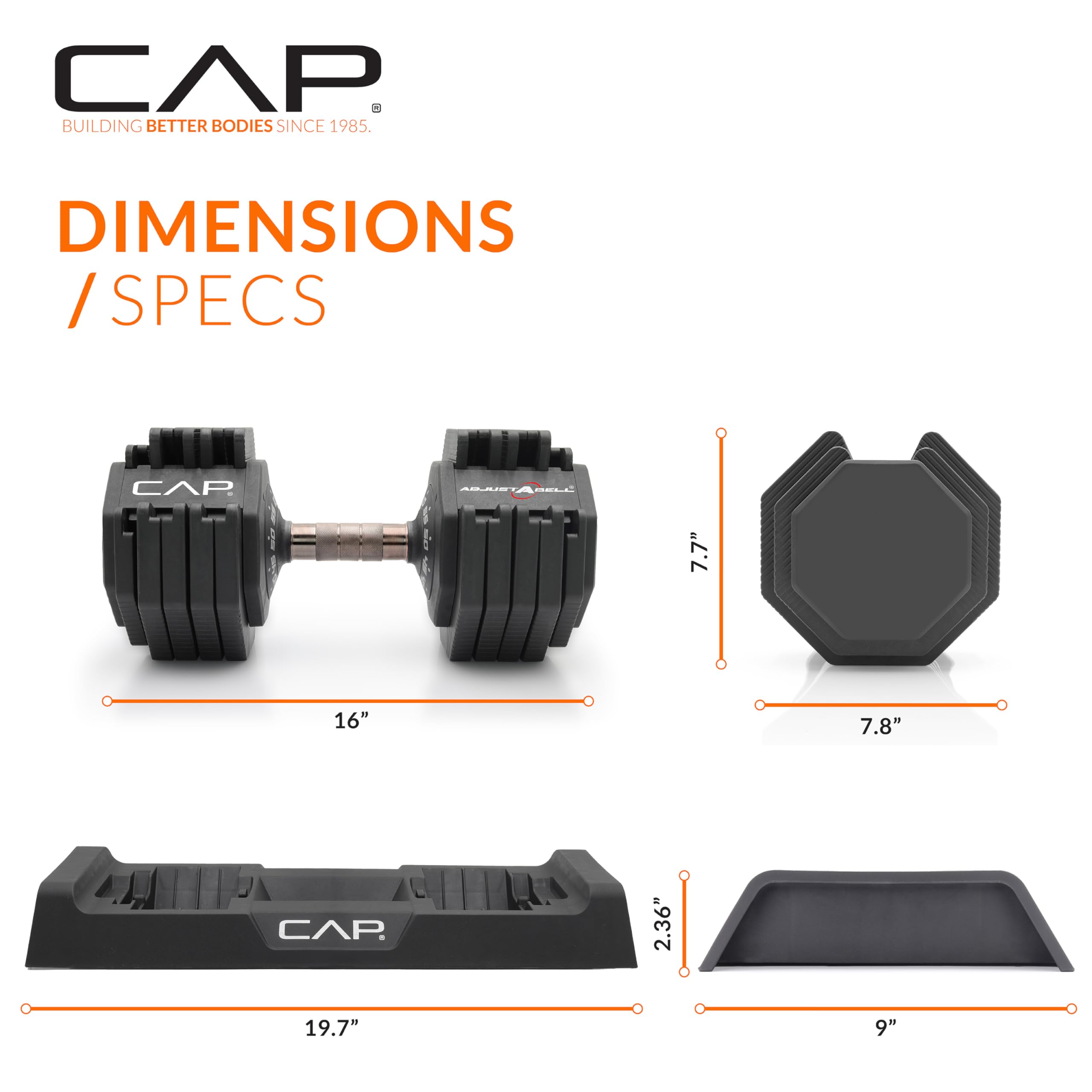 CAP ADJUSTABELL Adjustable Dumbbells - 12.5, 25, 55 lb