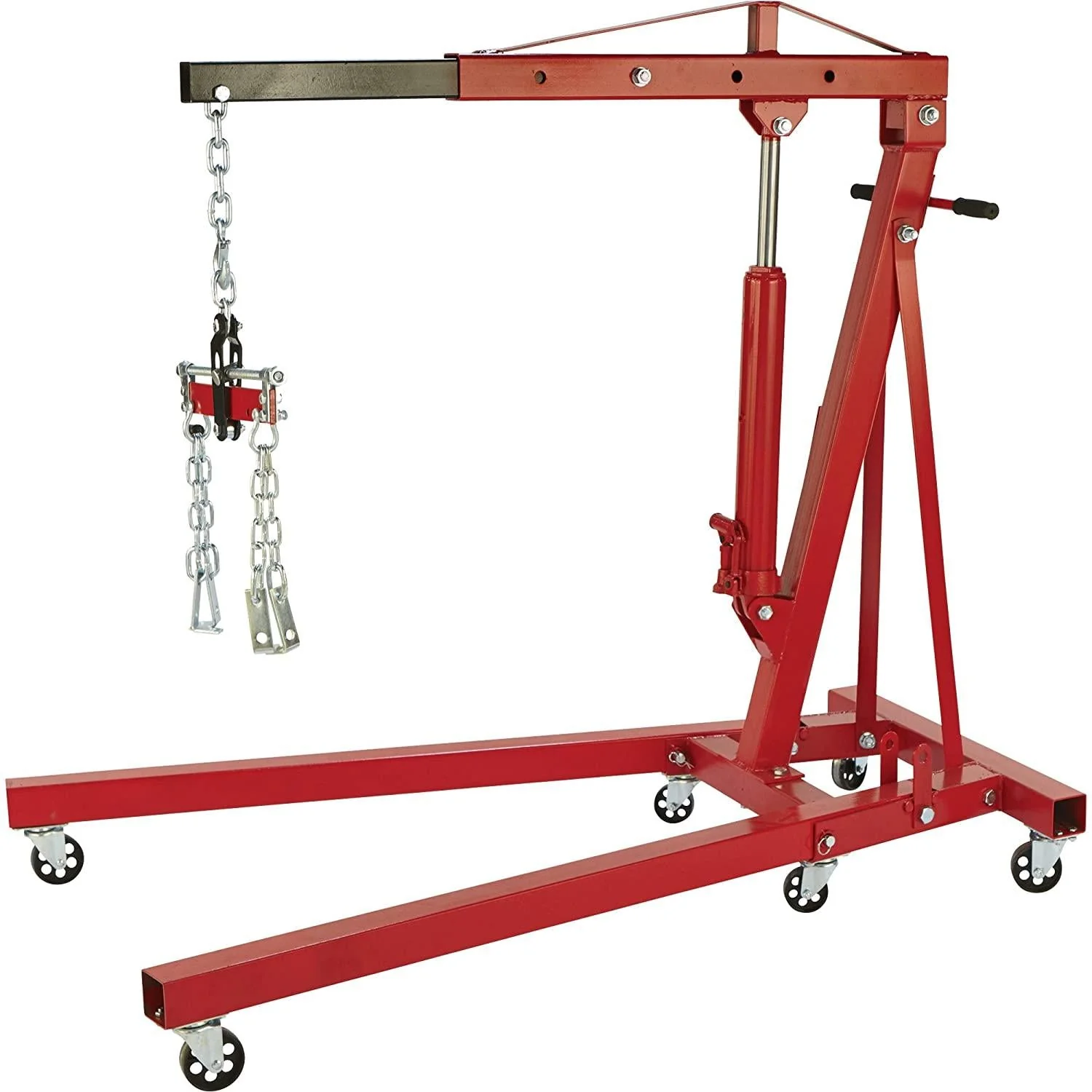 Strongway Hydraulic Engine Hoist with Load Leveler C 2 Ton Capacity, 1in. 82 5/8in. Lift Range