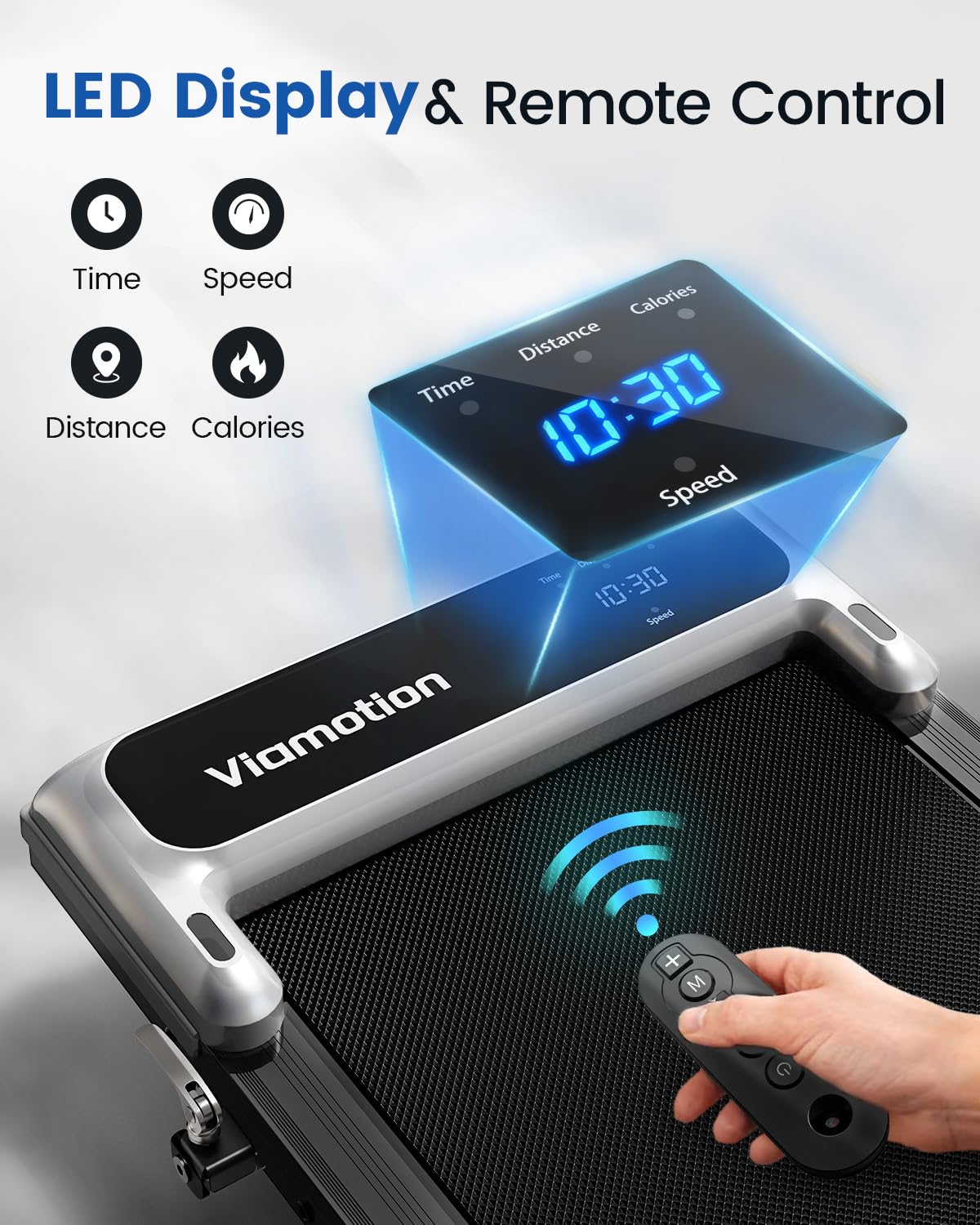 VIAMOTION Walking Pad Treadmill with Adjustable Incline