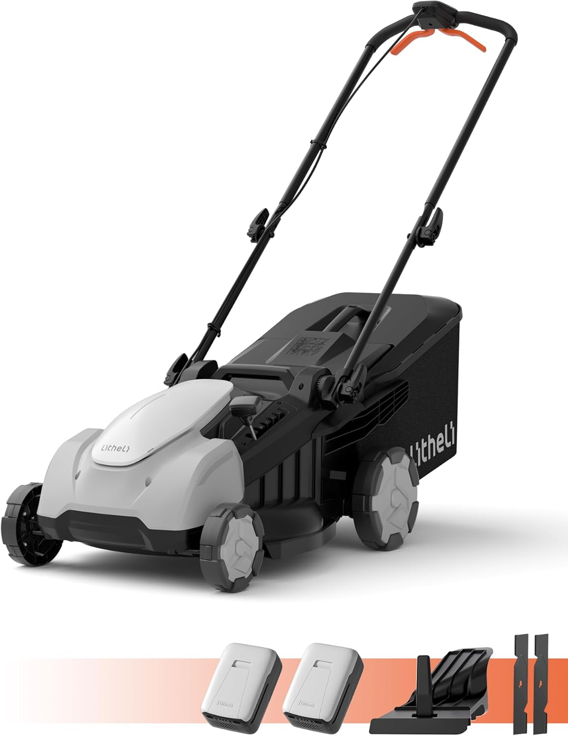 Litheli 18-inch 40V Brushless Lawn Mower for Garden Yards, Lightweight Cordless Lawn Mower Battery Powered with 6-Position Height Adjustment, 2x5.0Ah Battery Included