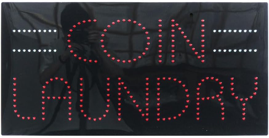 LED Coin Laundry Sign for Business, Super Bright LED Open Sign for Laundromat, Electric Advertising Display Signboard for Laundry Service Business Shop Store Window Home Decor. 24