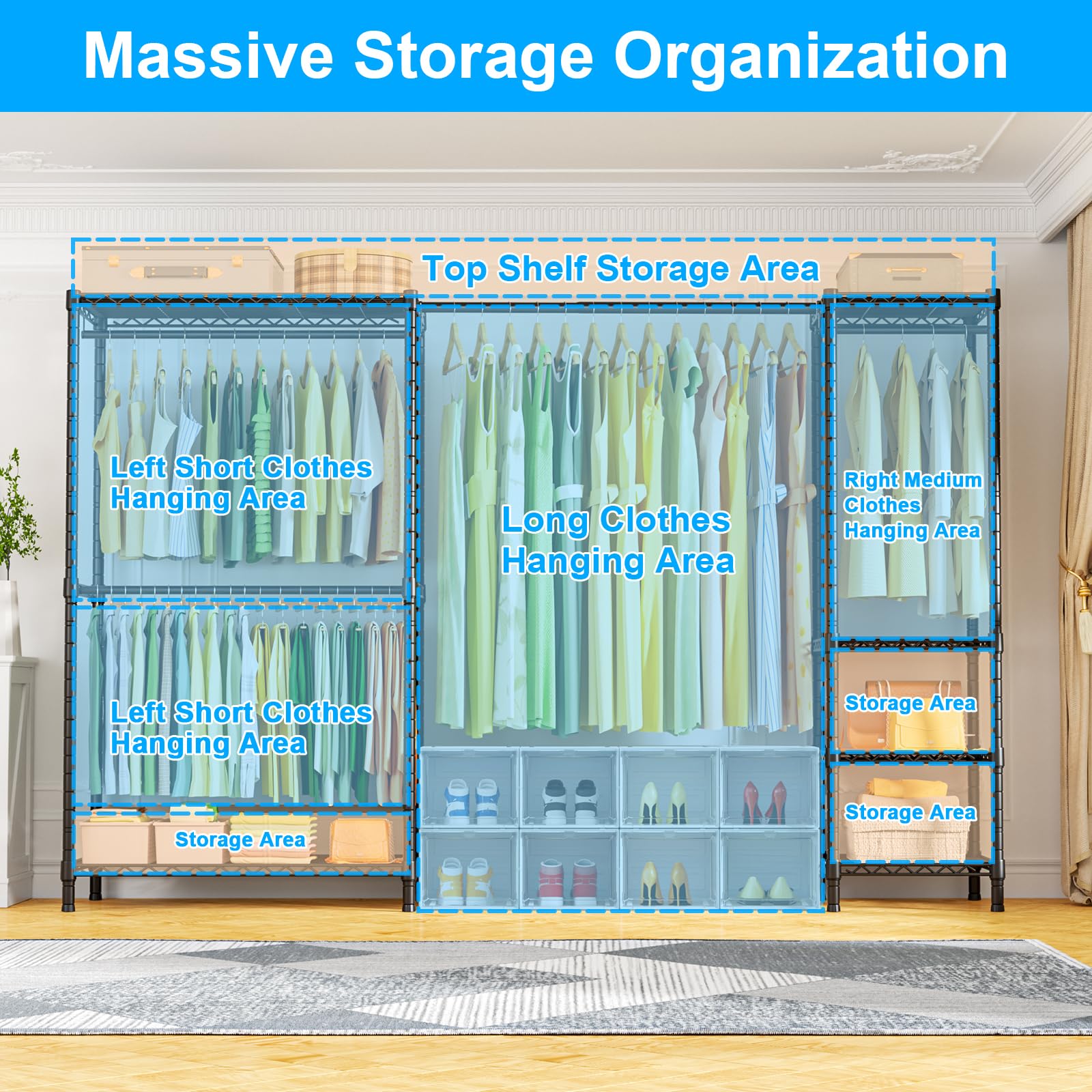 ULIF E10 Freestanding Clothes Rack with Adjustable Hanger