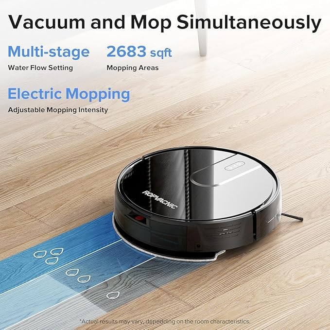 ROPVACNIC Robot Vacuum and Mop Combo with 5200Pa Suction